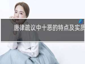 唐律疏议中十恶的特点及实质