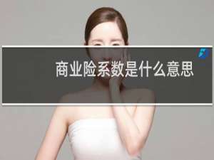 商业险系数是什么意思