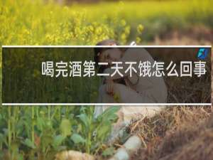 喝完酒第二天不饿怎么回事