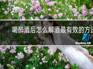 喝醉酒后怎么解酒最有效的方法