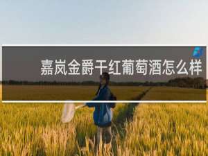 嘉岚金爵干红葡萄酒怎么样