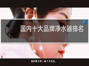 国内十大品牌净水器排名
