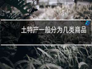 土特产一般分为几类商品