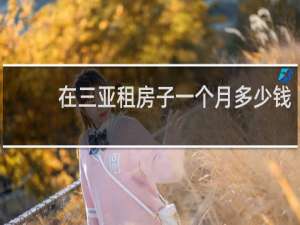 在三亚租房子一个月多少钱