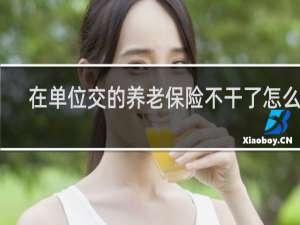 在单位交的养老保险不干了怎么办