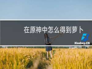 在原神中怎么得到萝卜