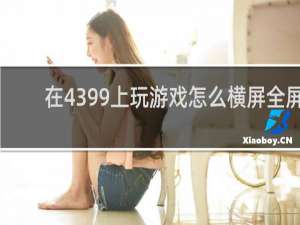 在4399上玩游戏怎么横屏全屏