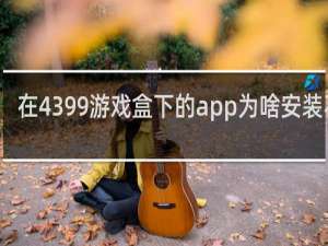 在4399游戏盒下的app为啥安装不了