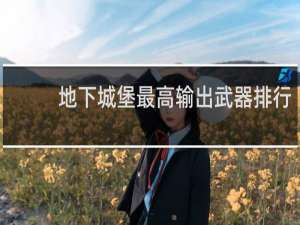 地下城堡最高输出武器排行