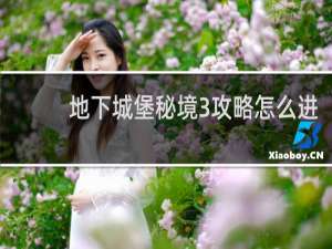 地下城堡秘境3攻略怎么进
