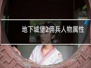 地下城堡2佣兵人物属性
