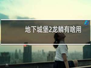 地下城堡2龙鳞有啥用