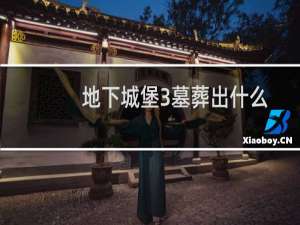 地下城堡3墓葬出什么