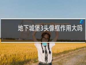 地下城堡3头像框作用大吗
