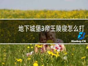 地下城堡3帝王陵寝怎么打