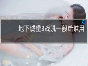 地下城堡3战吼一般给谁用