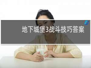 地下城堡3战斗技巧答案