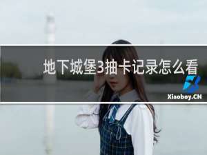 地下城堡3抽卡记录怎么看