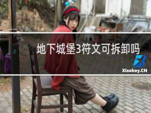地下城堡3符文可拆卸吗