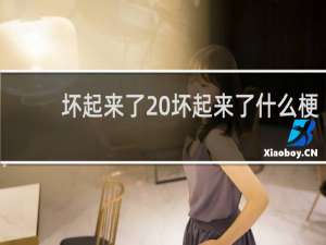 坏起来了 坏起来了什么梗