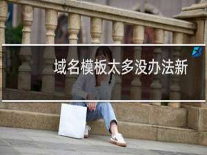 域名模板太多没办法新建模板来认证