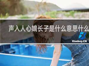 声入人心嫡长子是什么意思什么梗