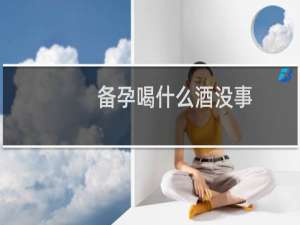备孕喝什么酒没事