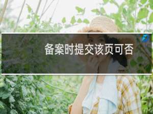 备案时提交该页可否？-备案平台