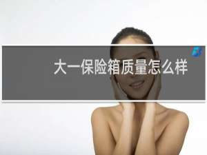 大一保险箱质量怎么样