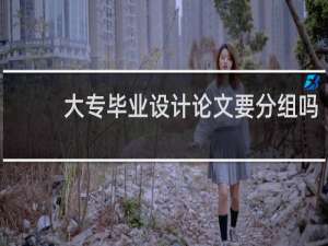 大专毕业设计论文要分组吗