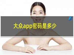 大众app密码是多少