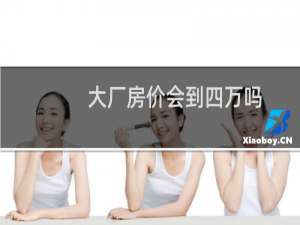 大厂房价会到四万吗