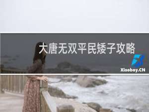 大唐无双平民矮子攻略