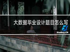 大数据毕业设计题目怎么写