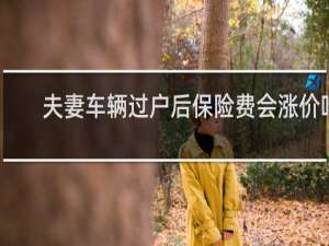 夫妻车辆过户后保险费会涨价吗