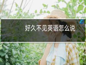 好久不见英语怎么说