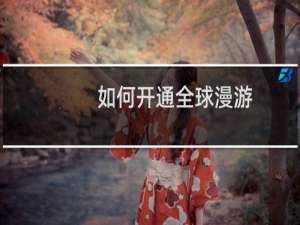 如何开通全球漫游
