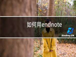 如何用endnote编辑参考文献