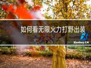 如何看无限火力打野出装
