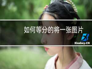 如何等分的将一张图片分割成多张小图片？