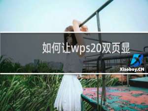 如何让wps 双页显示?