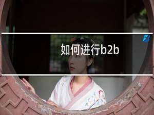 如何进行b2b
