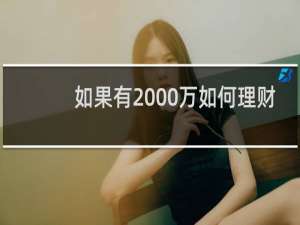 如果有2000万如何理财
