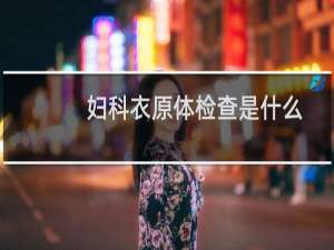 妇科衣原体检查是什么