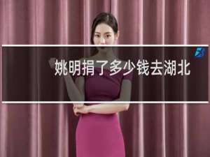 姚明捐了多少钱去湖北