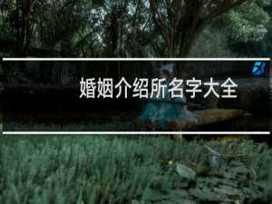 婚姻介绍所名字大全