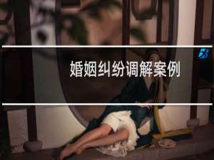 婚姻纠纷调解案例