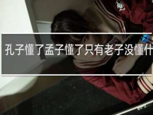 孔子懂了孟子懂了只有老子没懂什么梗