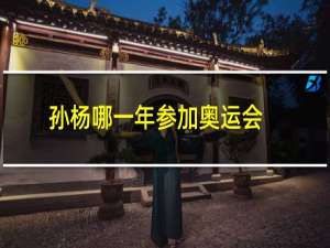 孙杨哪一年参加奥运会