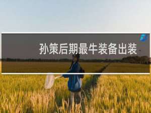 孙策后期最牛装备出装